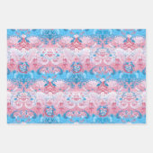 Transgender Dragon Damask - Trans Pride Flag Kleur Inpakpapier Vel (Voorkant 3)