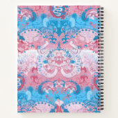 Transgender Dragon Damask - Trans Pride Flag Kleur Notitieboek (Achterkant)