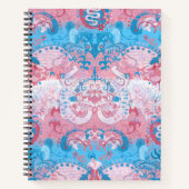 Transgender Dragon Damask - Trans Pride Flag Kleur Notitieboek (Voorkant)