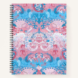 Transgender Dragon Damask - Trans Pride Flag Kleur Notitieboek