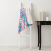 Transgender Dragon Damask - Trans Pride Flag Kleur Sherpa Deken (In situ)