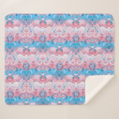 Transgender Dragon Damask - Trans Pride Flag Kleur Sherpa Deken (Voorkant (horizontaal))