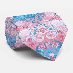 Transgender Dragon Damask - Trans Pride Flag Kleur Stropdas