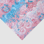 Transgender Dragon Damask - Trans Pride Flag Kleur Tissuepapier (Detail)