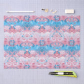 Transgender Dragon Damask - Trans Pride Flag Kleur Tissuepapier (Craft)