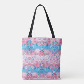 Transgender Dragon Damask - Trans Pride Flag Kleur Tote Bag (Achterkant)
