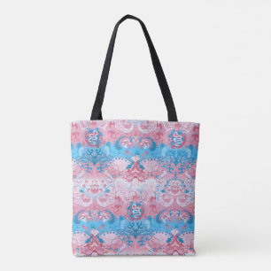 Transgender Dragon Damask - Trans Pride Flag Kleur Tote Bag