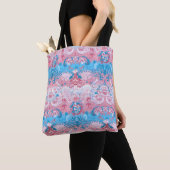 Transgender Dragon Damask - Trans Pride Flag Kleur Tote Bag (Dichtbij)