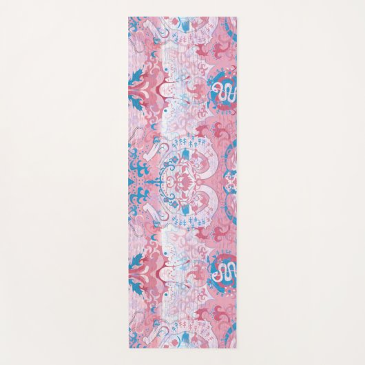 Transgender Dragon Damask - Trans Pride Flag Kleur Yogamat (Voorkant)