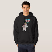 Transgender Eenhoorn Trans Pride Vlag LGBTQ Geslac Hoodie (Voorkant volledig)