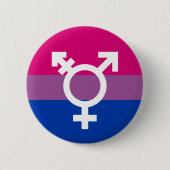 Transgender en Bi+ Pride Flag Button (Voorkant)