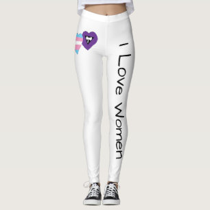 Transgender en lesbische harten "I Love Women" Leggings