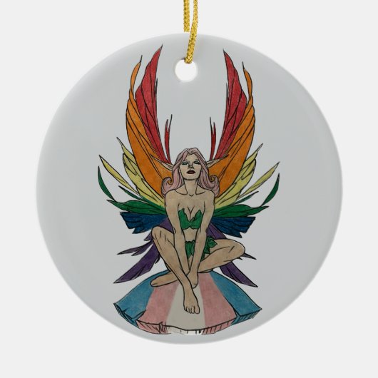 Transgender Faerie  Keramisch Ornament (Voorkant)