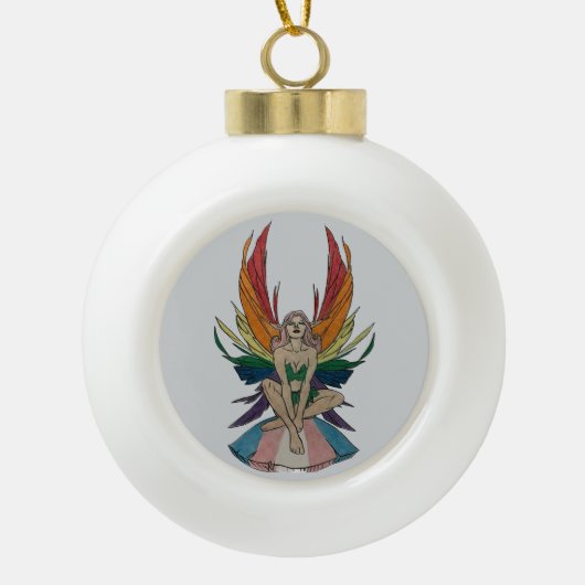 Transgender Faerie  Keramische Bal Ornament (Voorkant)