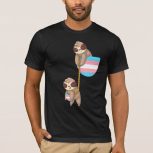 Transgender Falling Sloth Trans Pride Lgbtq Transp T-shirt