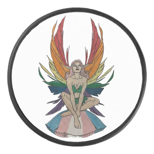 Transgender fee hockey puck (Voorkant)