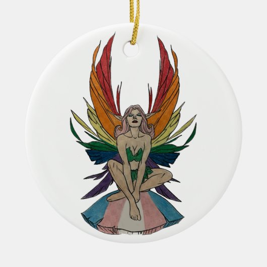 Transgender Fee Keramisch Ornament (Voorkant)