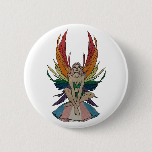 Transgender Fee Ronde Button 5,7 Cm (Voorkant)