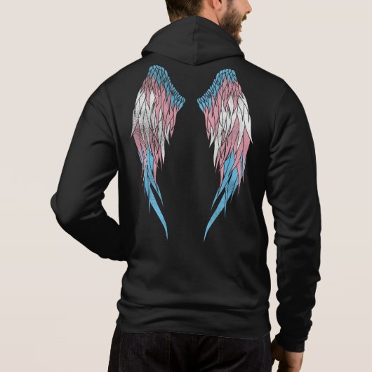 Transgender Flag - Angel Wings Hoodie (Achterkant)
