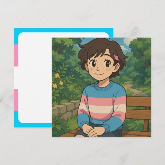 Transgender Flag Anime Person | LGBTQIA+ (Voorkant / Achterkant)