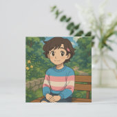 Transgender Flag Anime Person | LGBTQIA+ (Staand voorkant)