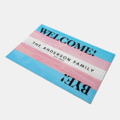 Transgender Flag Beach Persoonlijk welkom Deurmat (Schuin)