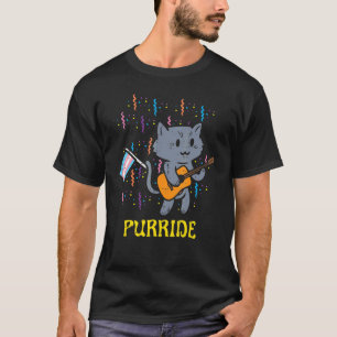 Transgender Flag Cat Purride Guitar Trans Pride Tr T-shirt