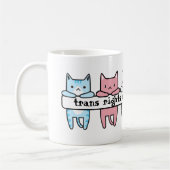 Transgender Flag Cat Trans Rechten van de Mens Koffiemok (Links)