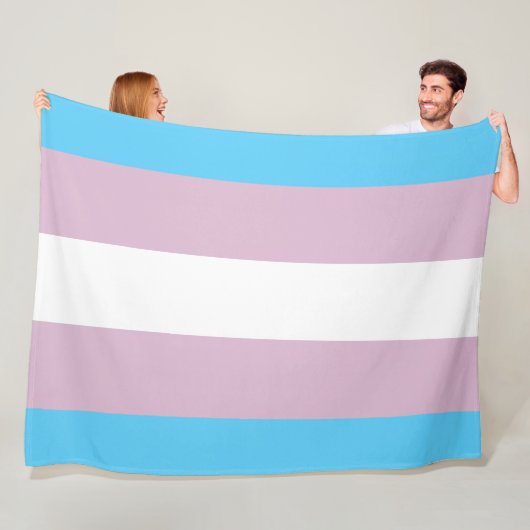 Transgender Flag Fleece Blankets Deken (In situ)