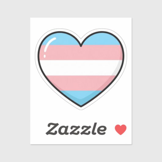 Transgender Flag Heart | LGBTQIA+  Sticker (Vel)