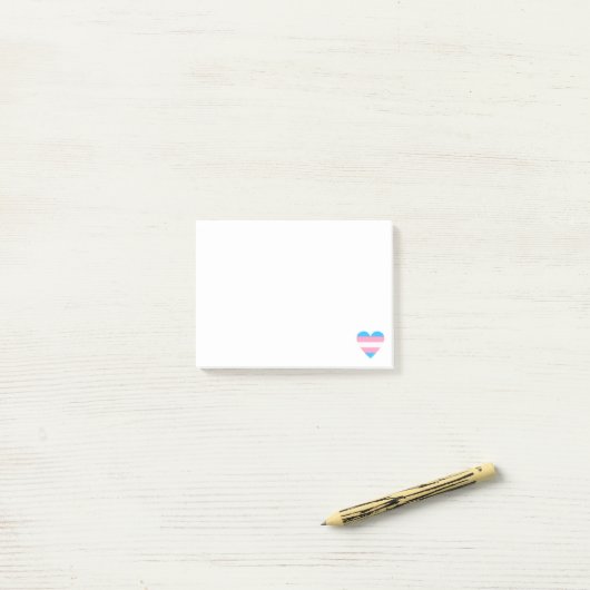 Transgender Flag Heart Post-it® Notes (Op bureau)