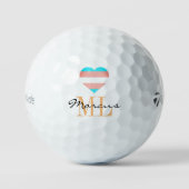 Transgender Flag, Heart & Pride Golf monogrammen Golfballen (Voorkant)