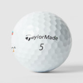 Transgender Flag, Heart & Pride Golf monogrammen Golfballen (Logo)