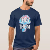  Transgender Flag Mushroom Pronouns T-shirt (Voorkant)