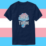 Transgender Flag Mushroom Pronouns T-shirt<br><div class="desc">Laat je uitspreekt met deze leuke paddenstoel in de kleuren van de transgender-pride vlag. De pronouns zijn volledig aanpasbaar, dus leg wat je het beste uitkomt! U kunt de tekst ook verwijderen en deze fungi als subtiele transvlag op zichzelf bekijken. *Ik besef dat de ironie van dit product moet worden...</div>