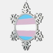 Transgender Flag Ornament (Pewter Snowflake) (Rechts)