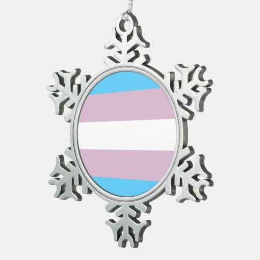 Transgender Flag Ornament (Pewter Snowflake) (Rechts)