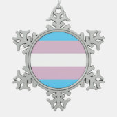 Transgender Flag Ornament (Pewter Snowflake) (Voorkant)