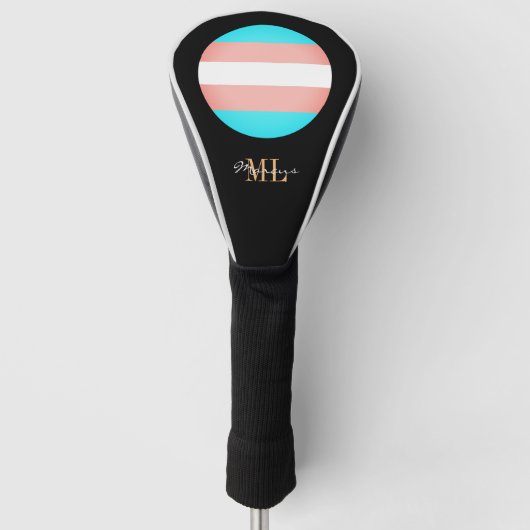 Transgender Flag & Pride golfing monogrammed/LGB Golfheadcover (Voorkant)