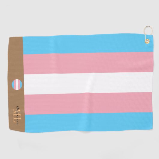 Transgender Flag & Pride golfing monogrammed /LGBT Golfhanddoek (Horizontaal)
