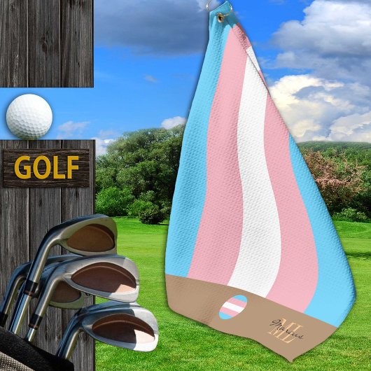 Transgender Flag & Pride golfing monogrammed /LGBT Golfhanddoek