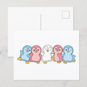 Transgender Flag Pride Lgbtq Cute Penguin Briefkaa Briefkaart