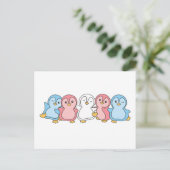 Transgender Flag Pride Lgbtq Cute Penguin Briefkaa Briefkaart (Staand voorkant)