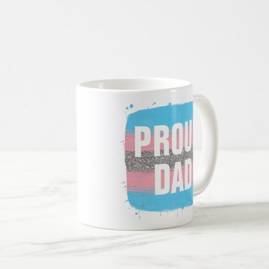 Transgender Flag Proud Dad Coffee Mok (Voorkant rechts)