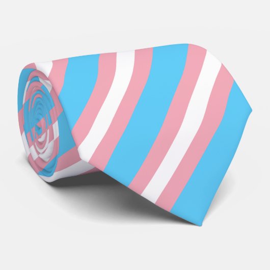 Transgender Flag Stripes & Pride community Stropdas (Opgerold)