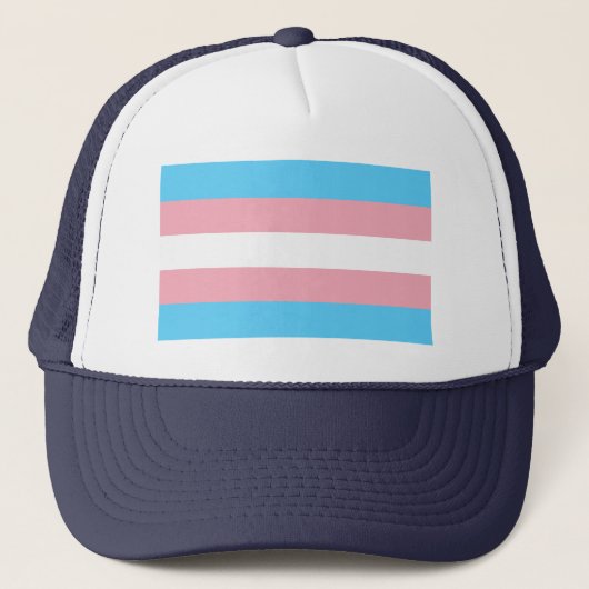 Transgender flag trans-pride LGBT symbool homohomo Trucker Pet (Voorkant)