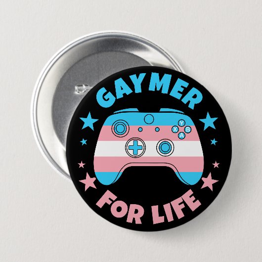 Transgender Gaymer voor Life Controller Gamer Ronde Button 7,6 Cm (Voorkant /achterkant)