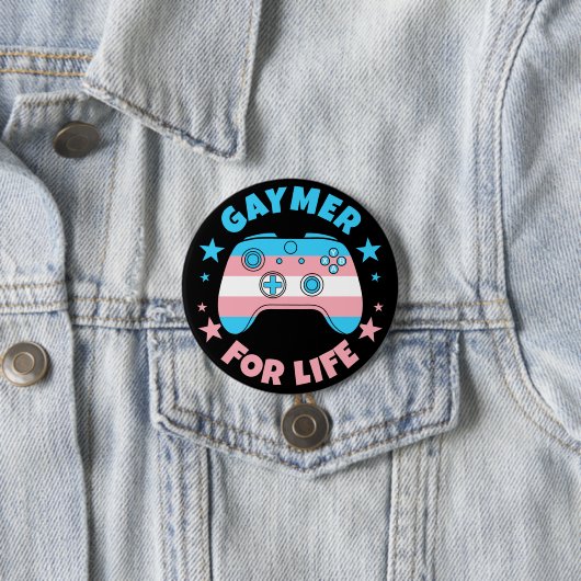 Transgender Gaymer voor Life Controller Gamer Ronde Button 7,6 Cm (In situ)
