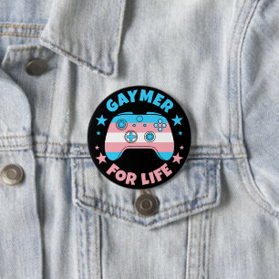 Transgender Gaymer voor Life Controller Gamer Ronde Button 7,6 Cm