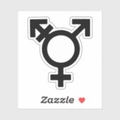 Transgender Gender Symbol Sticker (Vel)